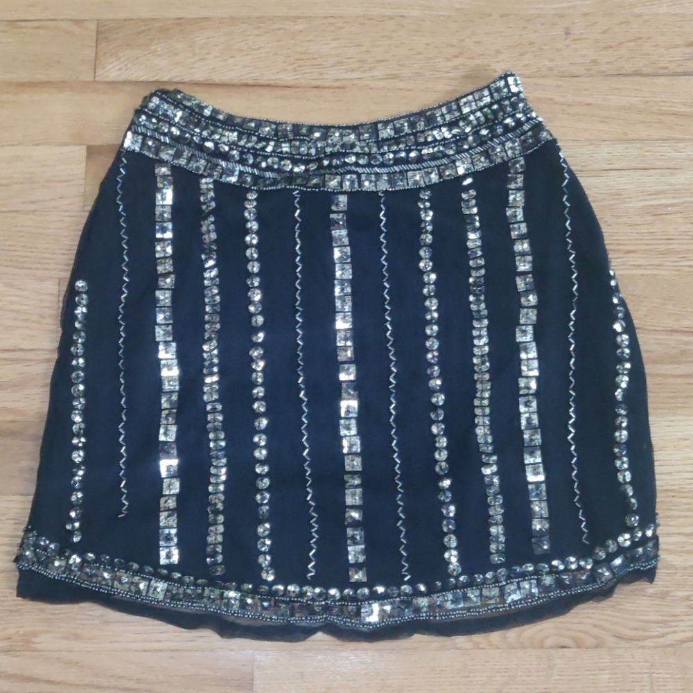 Black Sequined Miniskirt